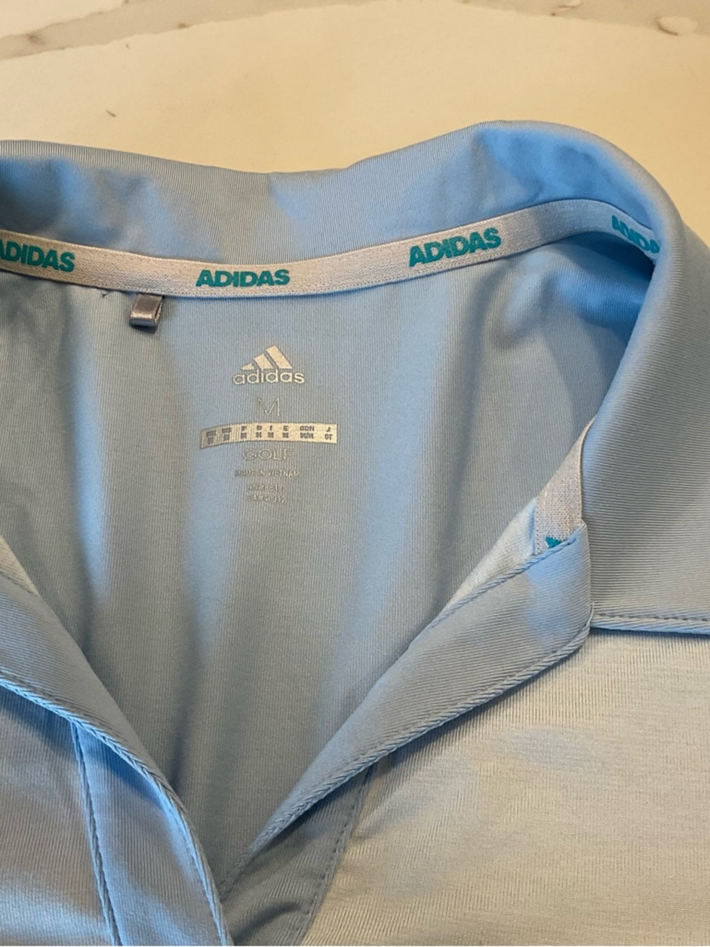 Adidas Women’s Light Blue Ombre Golf Polo - Picture 3 of 10